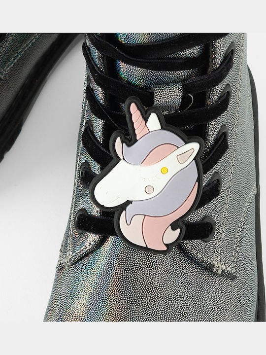 Kinderstiefel mit Reissverschluss Silber