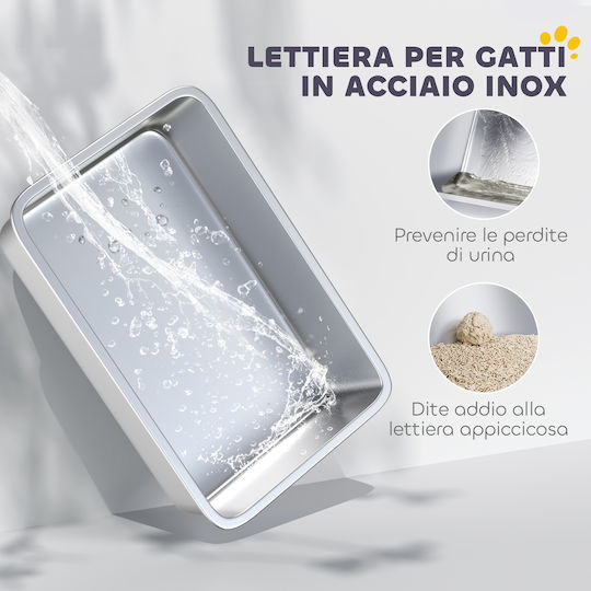 Pawhut Sand Cat Toilet Closed with Filter White L40.5 x W60.5 x H41.5cm