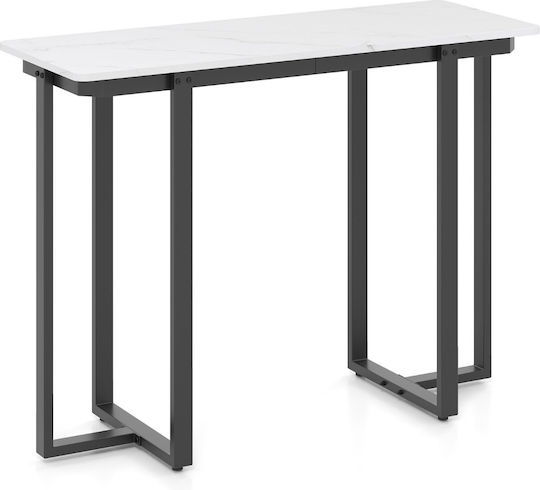 Consolă Metalică cu Suprafață din Marmură Întuneric L107xL40xH79.5buc