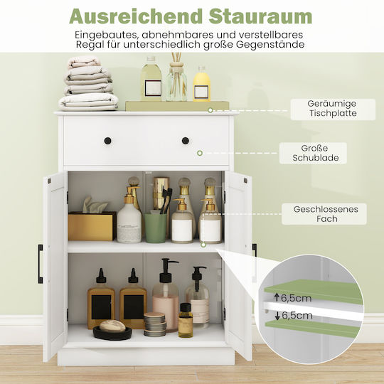 Costway Badezimmerschrank B56xT30xH80cm Weiß