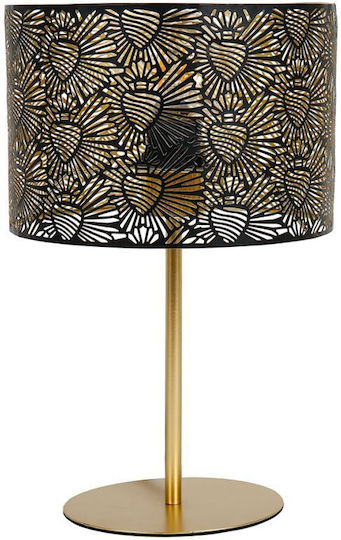 Ostaria Metal Table Lamp for Socket E27 with Black Shade and Gold Base