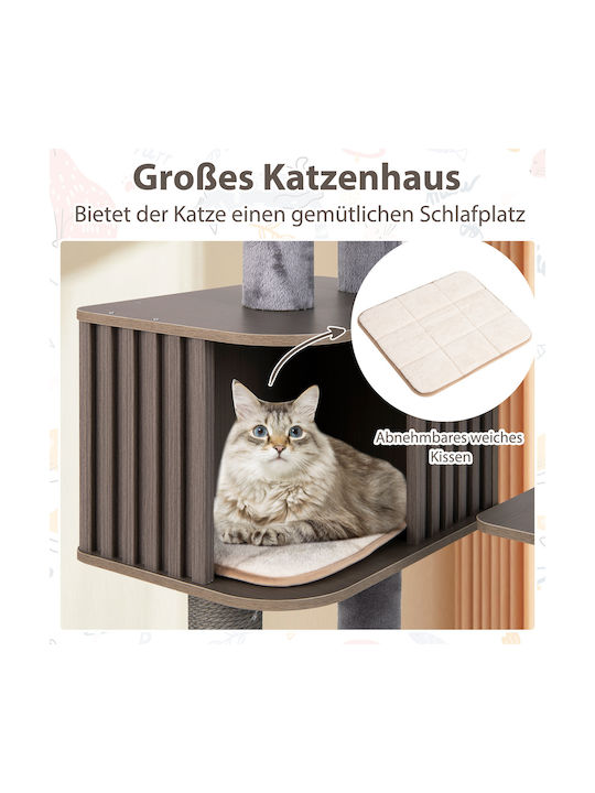 Costway Scratching Post Cat Trees Gray 6 levels