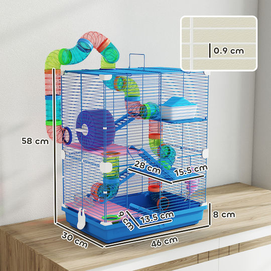 Pawhut Rodent Cage 46x30x58cm