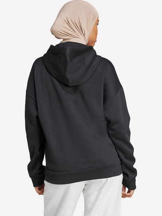 adidas Essentials Linear Φούτερ Μαύρο με Κουκούλα