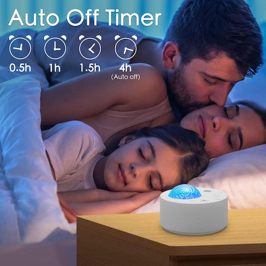 Led Παιδικό Φωτιστικό Projector Αφής Ibell με Προβολή Αστεριών Λευκό