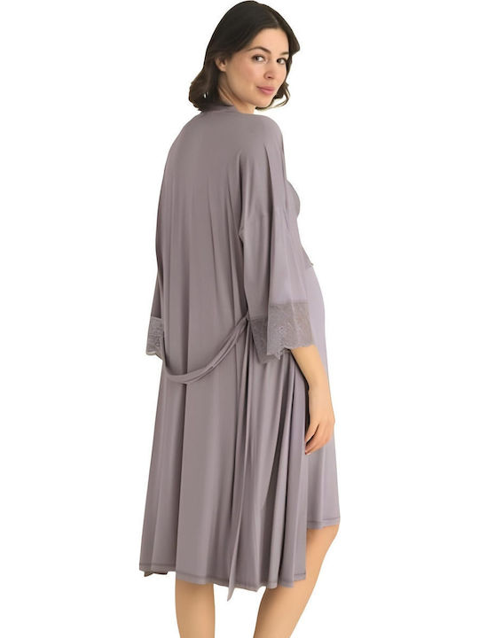 Angel's Secret Robe Maternity & Nursing in Lilac color