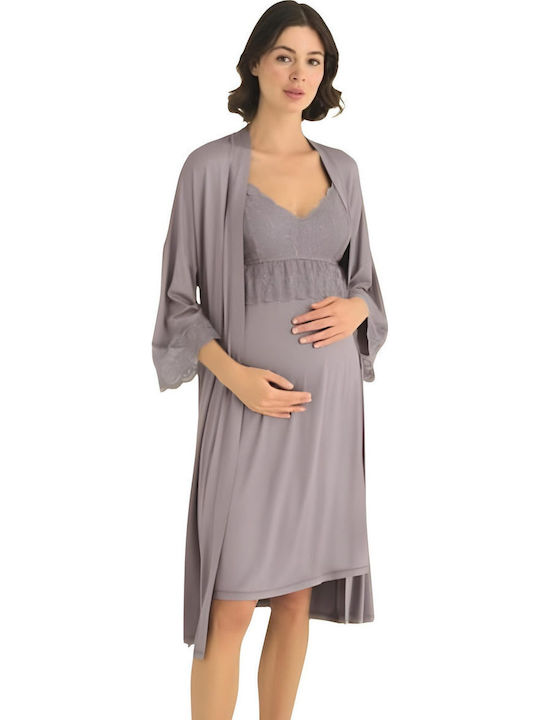 Angel's Secret Robe Maternity & Nursing in Lilac color