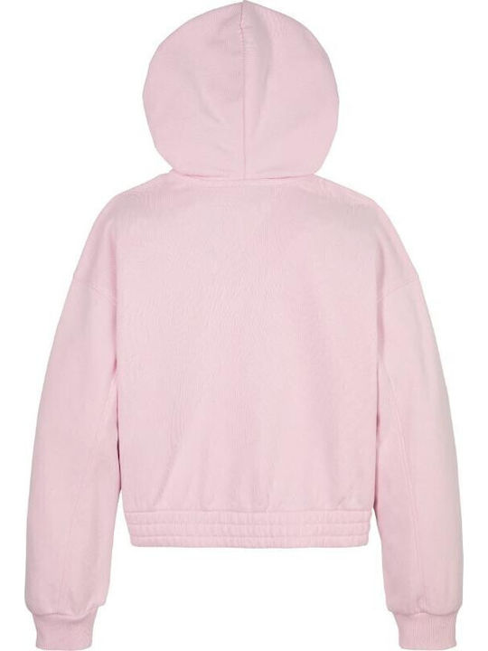 Kids Cardigan Cotton with Hood Pink