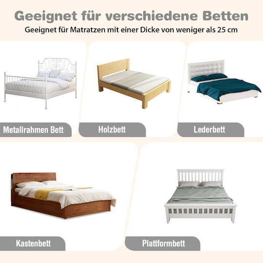 Costway Foldable Bed Rails made of Fabric in Gray Color 105x42cm 1pcs