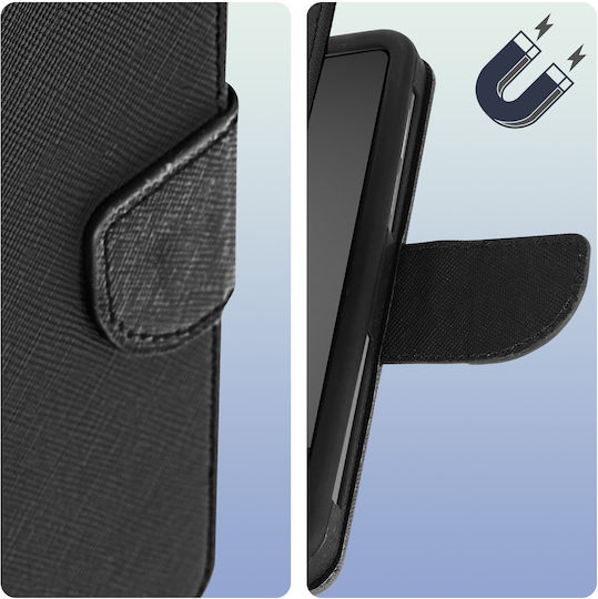 Husă Portofel Universal Fancy Style Pentru Telefoane Dimensiuni 125 X 62 Mm – Neagră