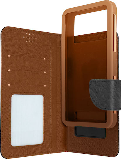 Universal Fancy Style Wallet Case Phones Dimensions 139 X 71 Mm – Brown