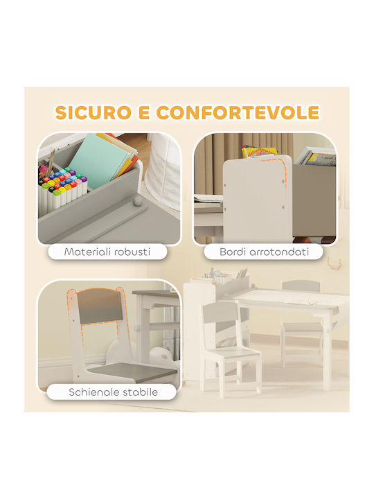 Kids Table and Chairs Set for Painting Gray Aiyaplay