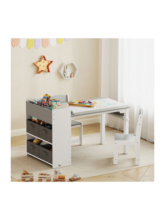 Kids Table and Chairs Set for Painting Gray Aiyaplay