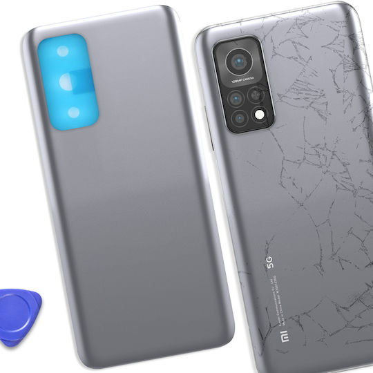 Капак за Заден Екран Clappio Xiaomi Mi 10T Pro Сребърен