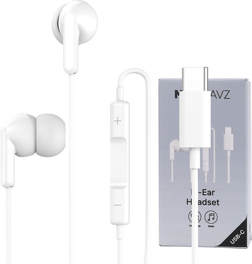 Grab 'n Go Usb-c Wired In-ear Headphones Microphone Remote Control White