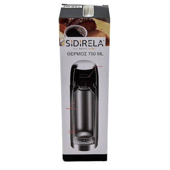 Sidirela Glass Thermos Stainless Steel 280ml Silver with Cap-Cup