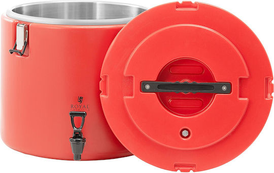 Royal Catering Rostfreier Stahl Thermosflasche mit Wasserhahn 30l Rote Farbe