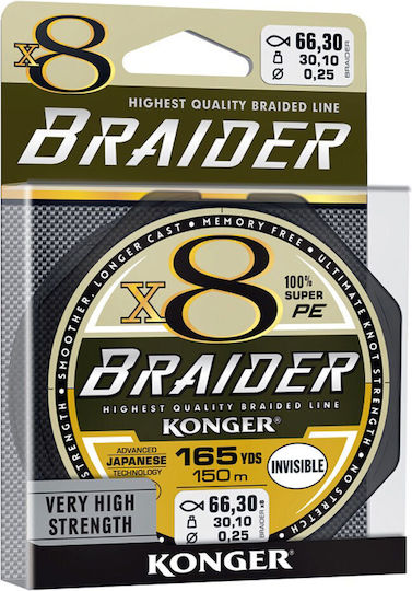 Konger Braider X8 Invisible Fischereifaden 150m / 0.6mm