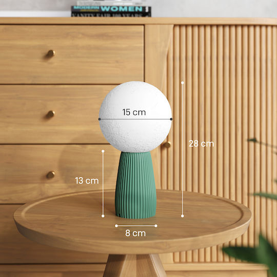 HomCom Διακοσμητικό Φωτιστικό LED Θερμό Λευκό Moon Light 15x15x28εκ.