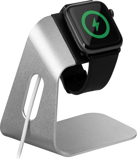 Eko Модерен Устойчив Стоманен Заряден Стойка Apple Watch Сребърен
