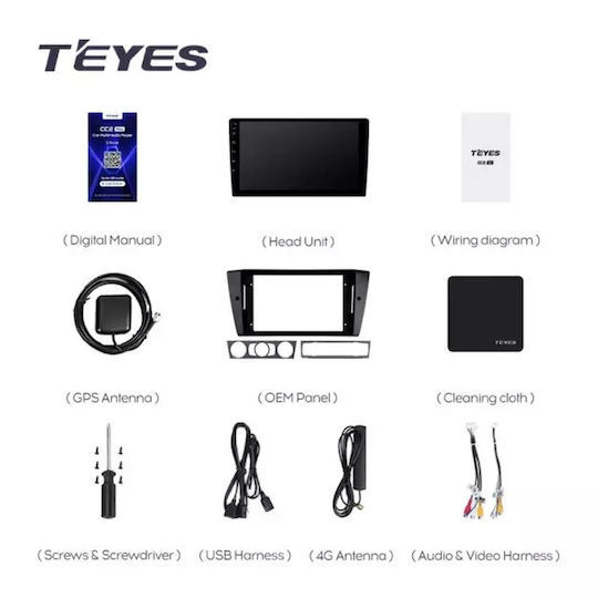 Teyes Автомобилна Аудио Система (Блутут/USB/WiFi/GPS/Apple-Carplay/Android-Auto) с Тъчскрийн 9.5"