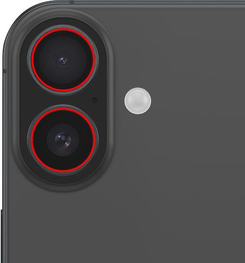 Clappio Rear Camera Lens Iphone 16 Iphone 16 Plus Black