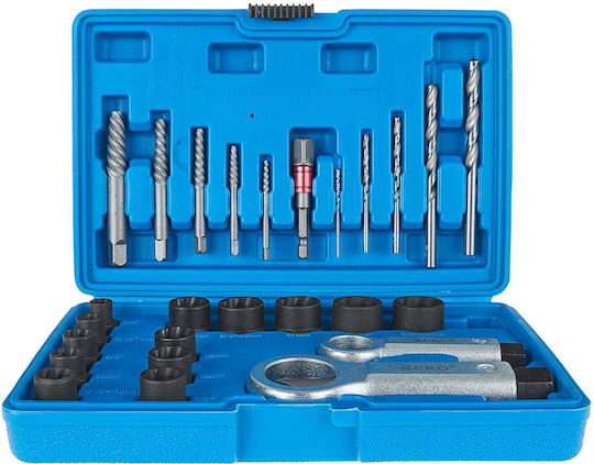 Schraubenausdreher-Set für abgebrochene Schrauben, Muttern, Stifte 26-teilig Geko G30036
