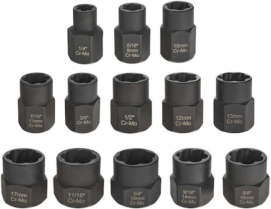 Schraubenausdreher-Set für abgebrochene Schrauben, Muttern, Stifte 26-teilig Geko G30036