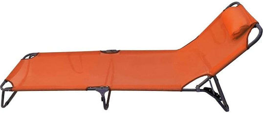 Campus Foldable Metallic Beach Sunbed Orange 195x57x27cm