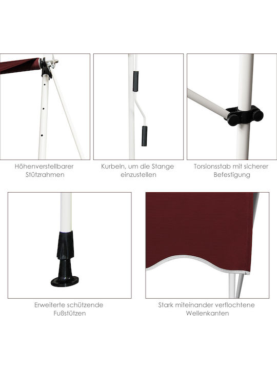 Costway Zelt Terrasse mit LEDs Rot 2.5x2m