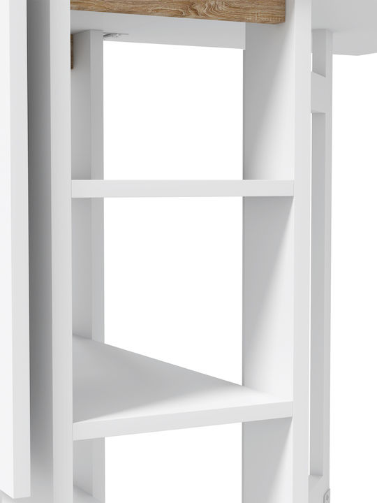 Table Dining Room Collapsible Wooden White 120x60x75cm