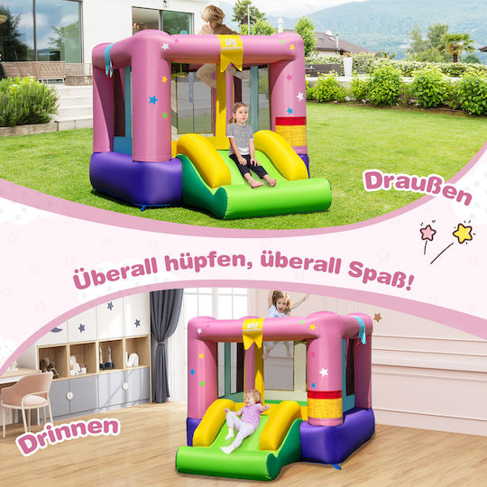 Costway Inflatable Stars with Trampoline and Slide for 3-12 Years