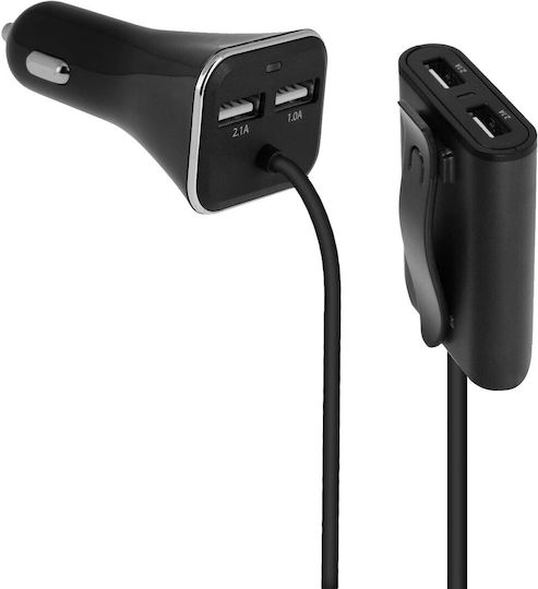 Charger Car Lighter Hub Extensible 7.3a 4 Usb Ports Akashi