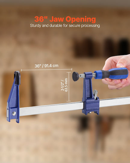 Vevor Bar Clamps Woodworking 4-Pieces 91.4cm Opening Lockable F Type Cast Iron
