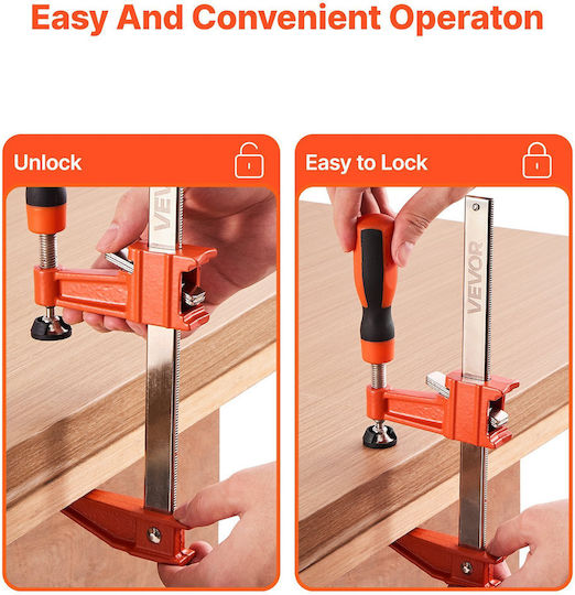 Vevor Bar Clamps Woodworking 2-Pack 15.24cm 2-Pack 30.48cm Lockable F Clamp