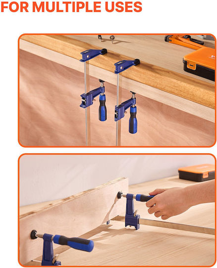 Vevor Bar Clamps Woodworking 2-Pieces 91.4cm Opening Lockable F Clamp Cast Iron