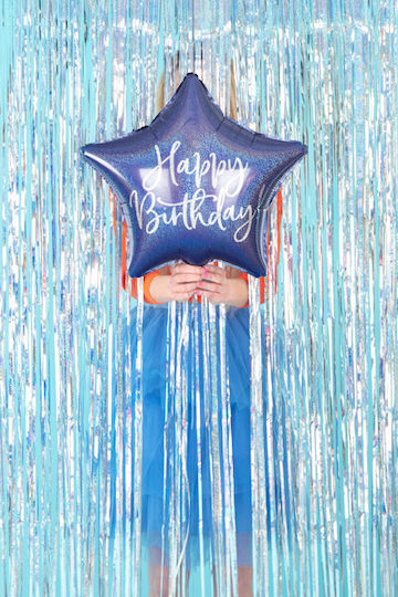 Happy Birthday Star Foil Balloon Blue 40 Cm