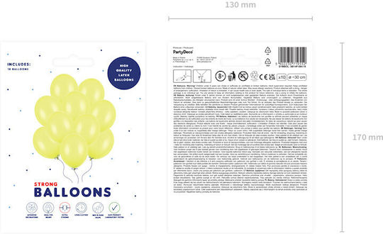 Set 10 Luftballons Latex Gelbe 30cm