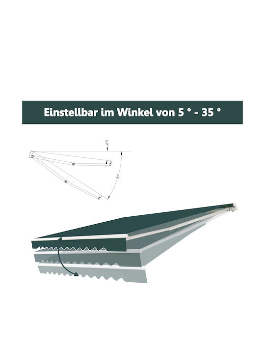 Costway Terrace Wall Tent Green 3.6x3cm