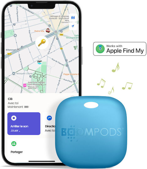 Boompods BOOMTAG Universal RECHARGEABLE Apple Find My Τιρκουάζ