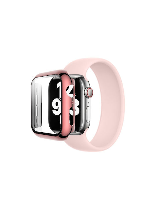 Eko Калъф За Apple Watch 38 мм Пълен С Кръгъл Протектор От Закалено Стъкло Розов