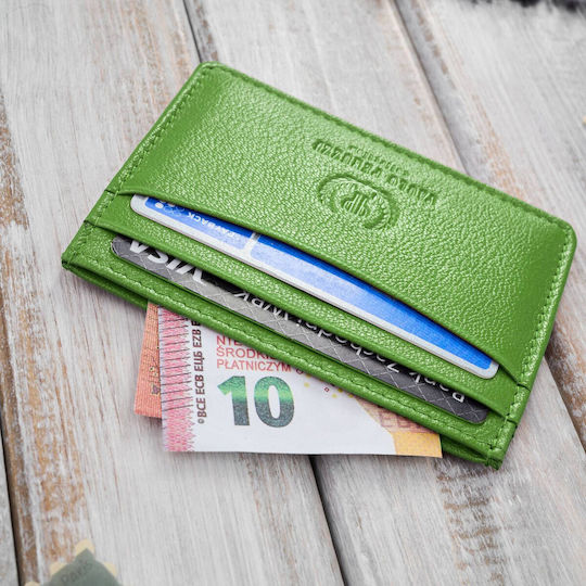 Leder Minimalsistische Praktische Stand Karten Visitenkarten Grün T-151-gr