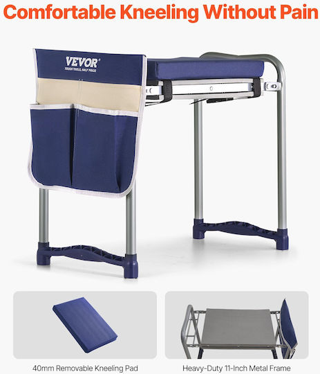 Vevor Garden Kneeler Seat 11" Wide Pad 360lbs Folding Garden Stool Non Slip