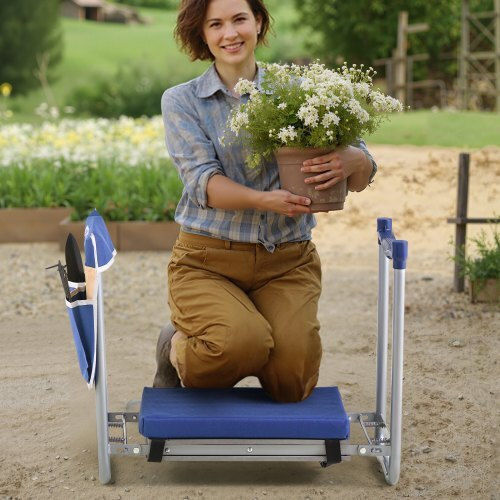 Vevor Garden Kneeler Seat 11" Wide Pad 360lbs Folding Garden Stool Non Slip