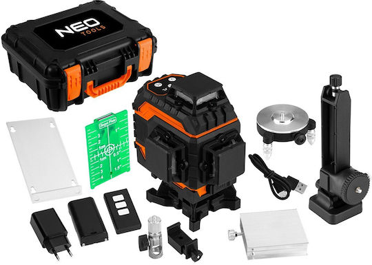 Neo Tools Self-leveling Rotational Laser Level Green Beam with Working Range 25m