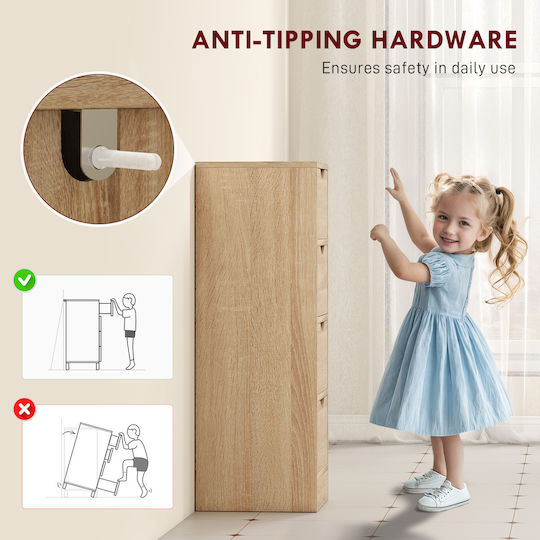 HomCom Floor Bathroom Shelf Wooden 29x29x83cm