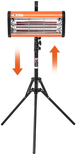 Infrared Lamp Tripod Paint Drying 2000 W Baking Area 0.33 Sq.m Adjustable Height 740-1970 Mm