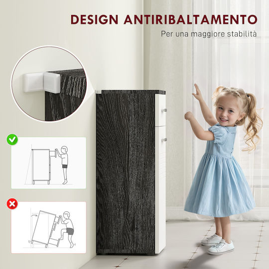 Kleankin Bathroom Cabinet L35xW30xH77.5cm White