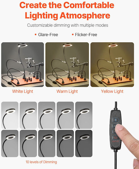 Vevor Magnetic Helping Hands Soldering Station 3x Magnifying Lamp Air Gun Holder