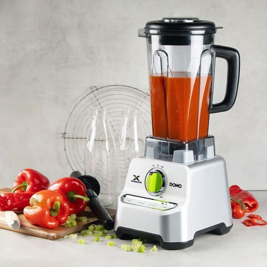 Domo Μπλέντερ με Κανάτα Tritan 2 lt 1500W Γκρι DO747BL